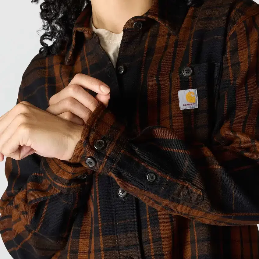 Tencel™-vezelserie: losvallend geruit twill-overhemd voor dames