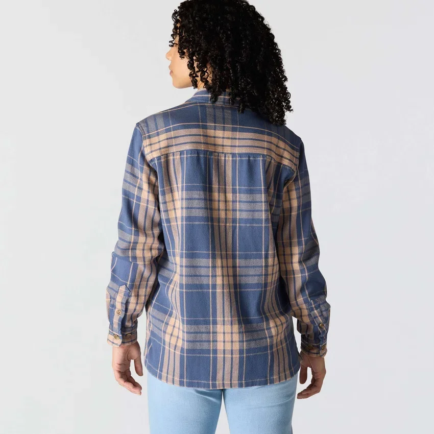 Tencel™-vezelserie: losvallend geruit twill-overhemd voor dames