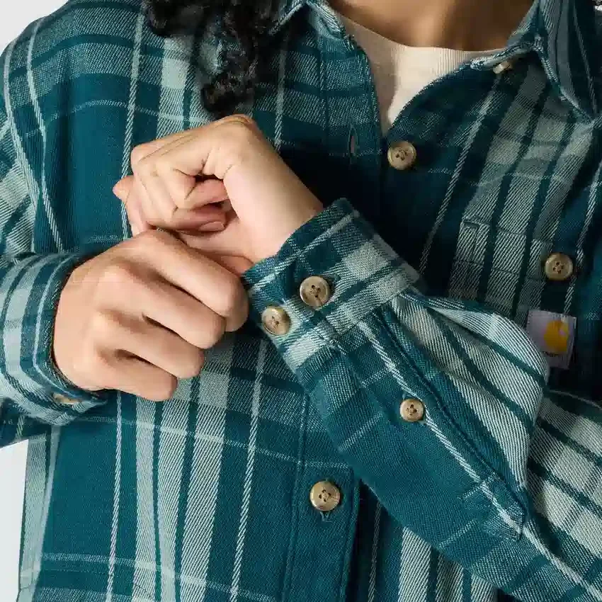 Tencel™-vezelserie: losvallend geruit twill-overhemd voor dames