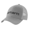 Truckerpet van canvas met mesh-achterkant en logo