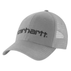 Truckerpet van canvas met mesh-achterkant en logo