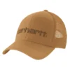 Truckerpet van canvas met mesh-achterkant en logo