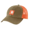 Truckerpet van canvas met mesh-achterkant en logo