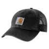 Truckerpet van canvas met mesh-achterkant en logo