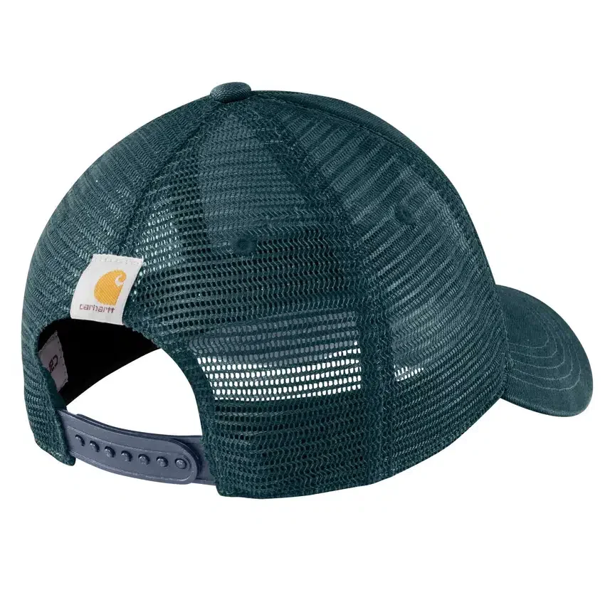 Truckerpet van canvas met mesh-achterkant en logo