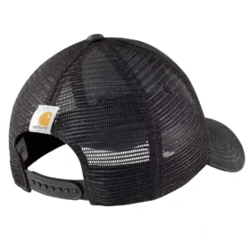 Truckerpet van canvas met mesh-achterkant en logo