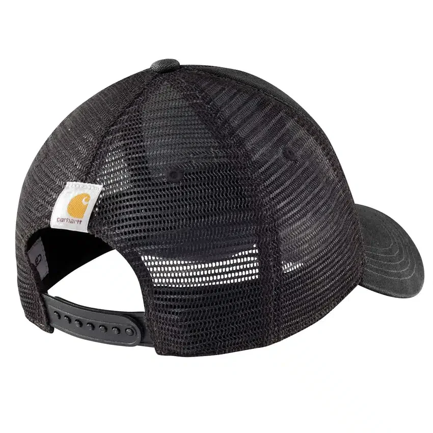 Truckerpet van canvas met mesh-achterkant en logo