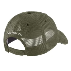 Truckerpet van canvas met mesh-achterkant en logo