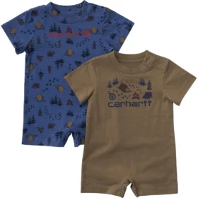 Tweedelige kampeer-romper-set met korte armstukken voor jongens (baby)