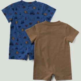 Tweedelige kampeer-romper-set met korte armstukken voor jongens (baby)