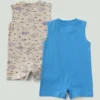 Tweedelige mouwloze vis-romper-set voor jongens (baby)