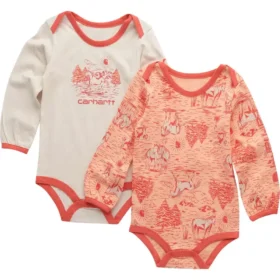 Tweedelige set met body's met lange armstukken en boerderijprint voor meisjes (baby)