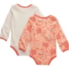 Tweedelige set met body's met lange armstukken en boerderijprint voor meisjes (baby)