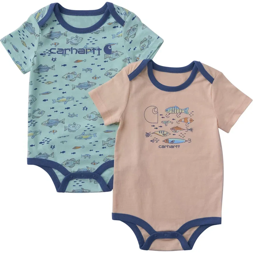 Tweedelige set met korte armstukken en vismotief voor jongens (baby)