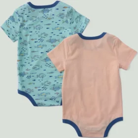 Tweedelige set met korte armstukken en vismotief voor jongens (baby)