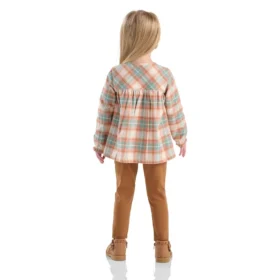 Tweedelige set voor meisjes met flanellen top met lange armstukken en Leggings (peuters)