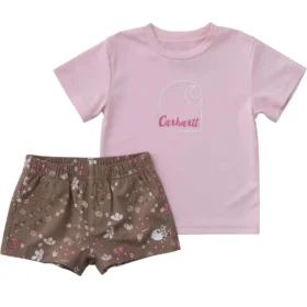 Tweedelige set voor meisjes met Force Sun Defender™ Overhemd met korte armstukken en bedrukte korte broek met elastische tailleband (baby)