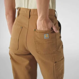 Vintage fit canvas werkbroek met dubbele knieën voor dames