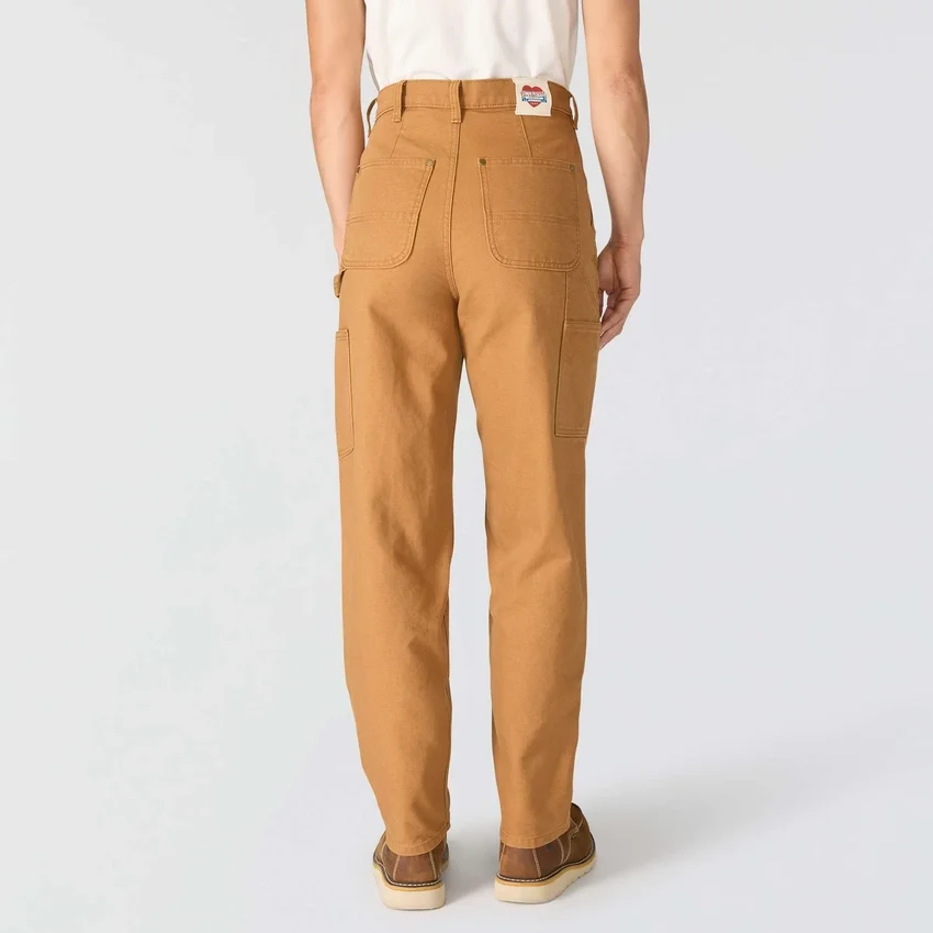Vintage fit canvas werkbroek met dubbele knieën voor dames