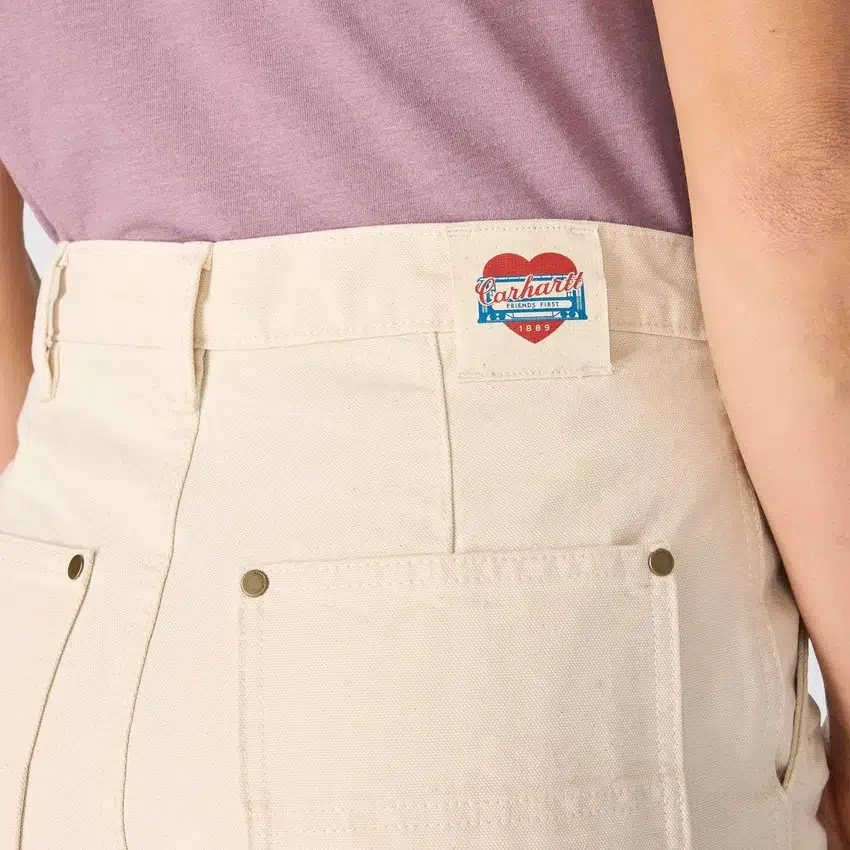 Vintage fit canvas werkbroek met dubbele knieën voor dames