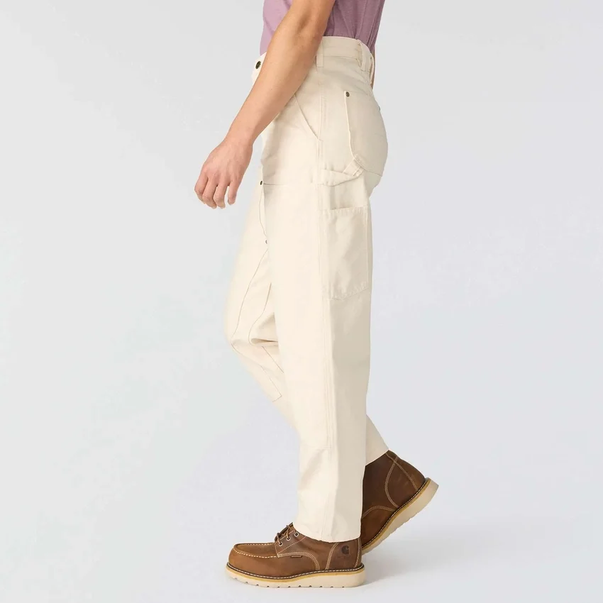 Vintage fit canvas werkbroek met dubbele knieën voor dames