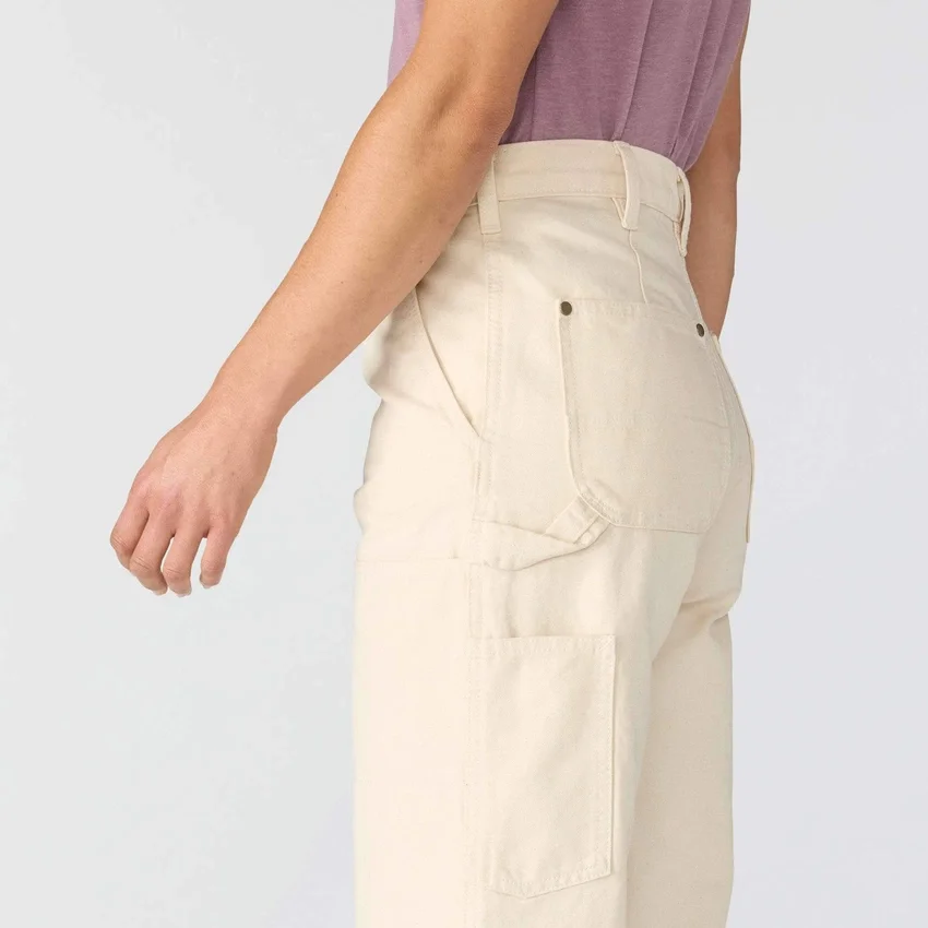 Vintage fit canvas werkbroek met dubbele knieën voor dames