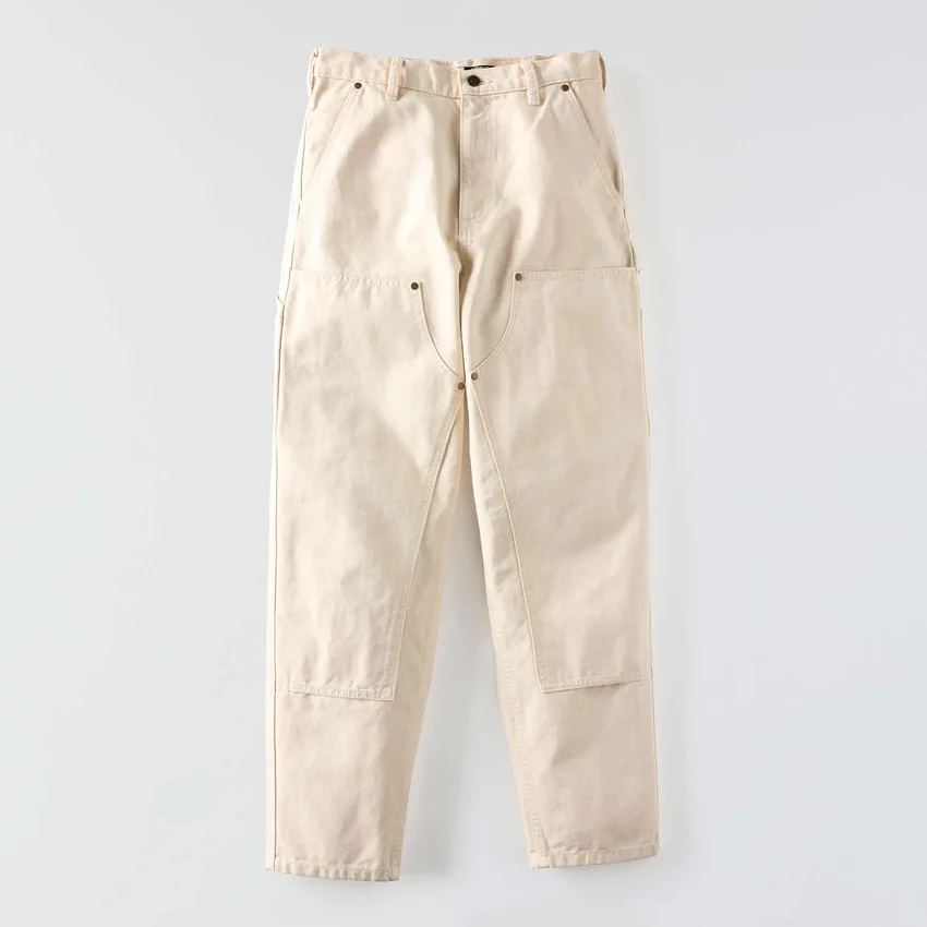 Vintage fit canvas werkbroek met dubbele knieën voor dames