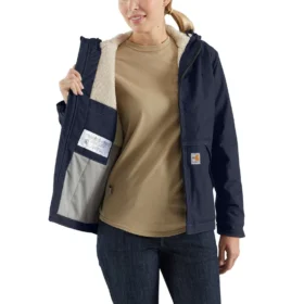 Vlamwerende Full Swing® loszittende Quick Duck®-jas met sherpa-voering voor dames