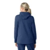 Waffel-scrubhoodie met doorlopende rits voor dames