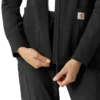 Waffel-scrubhoodie met doorlopende rits voor dames