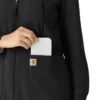 Waffel-scrubhoodie met doorlopende rits voor dames