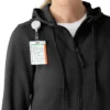 Waffel-scrubhoodie met doorlopende rits voor dames