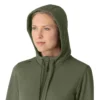 Waffel-scrubhoodie met doorlopende rits voor dames