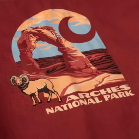 Zwaar overhemd met lange armstukken en Arches National Park-afbeelding voor heren