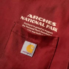Zwaar overhemd met lange armstukken en Arches National Park-afbeelding voor heren