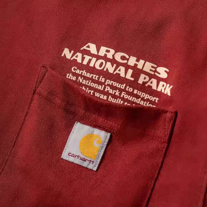 Zwaar overhemd met lange armstukken en Arches National Park-afbeelding voor heren