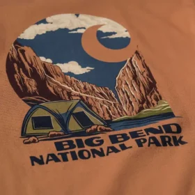 Zwaar overhemd met lange armstukken en 'Big Bend National Park'-afbeelding voor heren