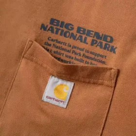 Zwaar overhemd met lange armstukken en ‘Big Bend National Park’-afbeelding voor heren